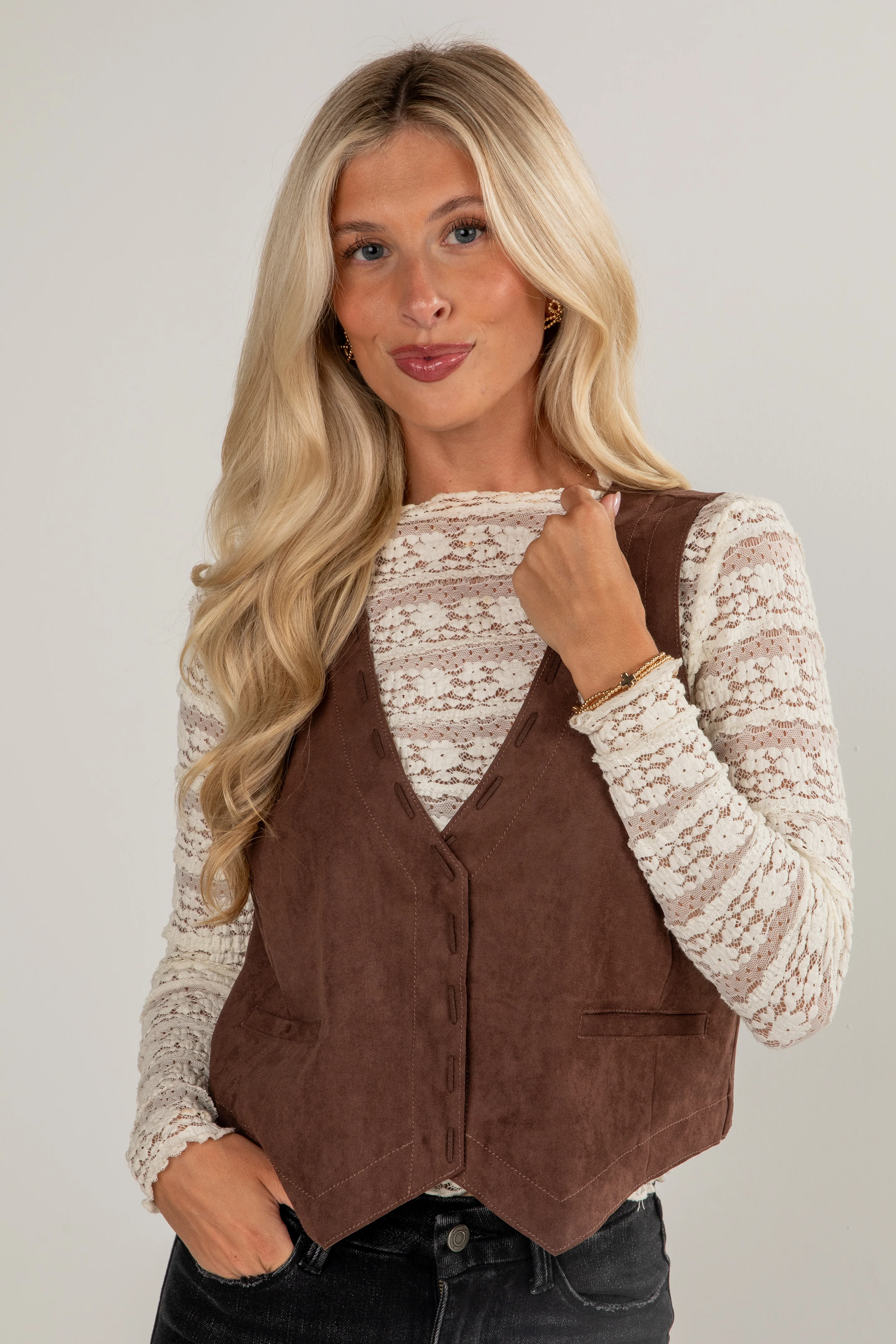 FINAL SALE - All You Know Brown Suede Vest