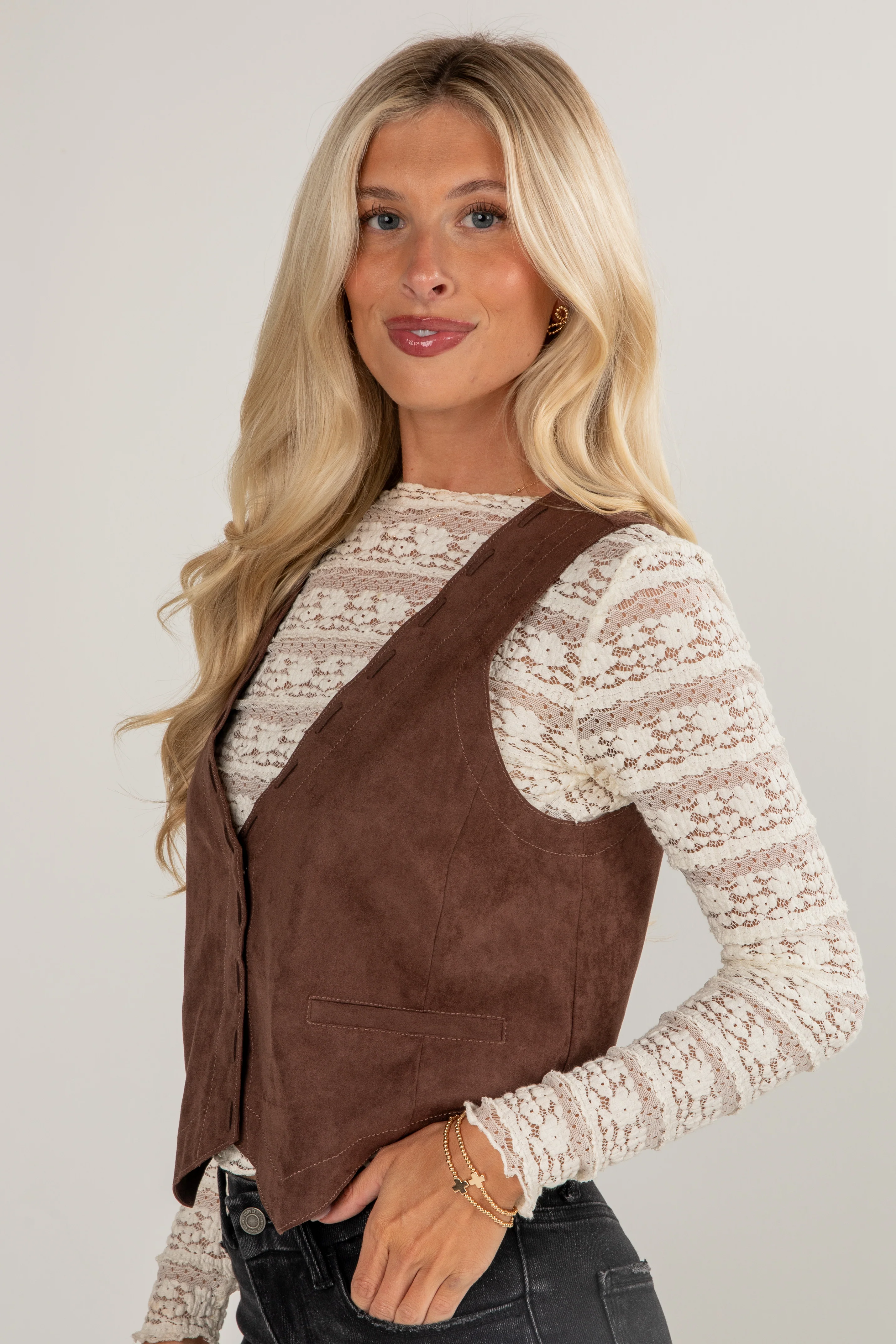 FINAL SALE - All You Know Brown Suede Vest