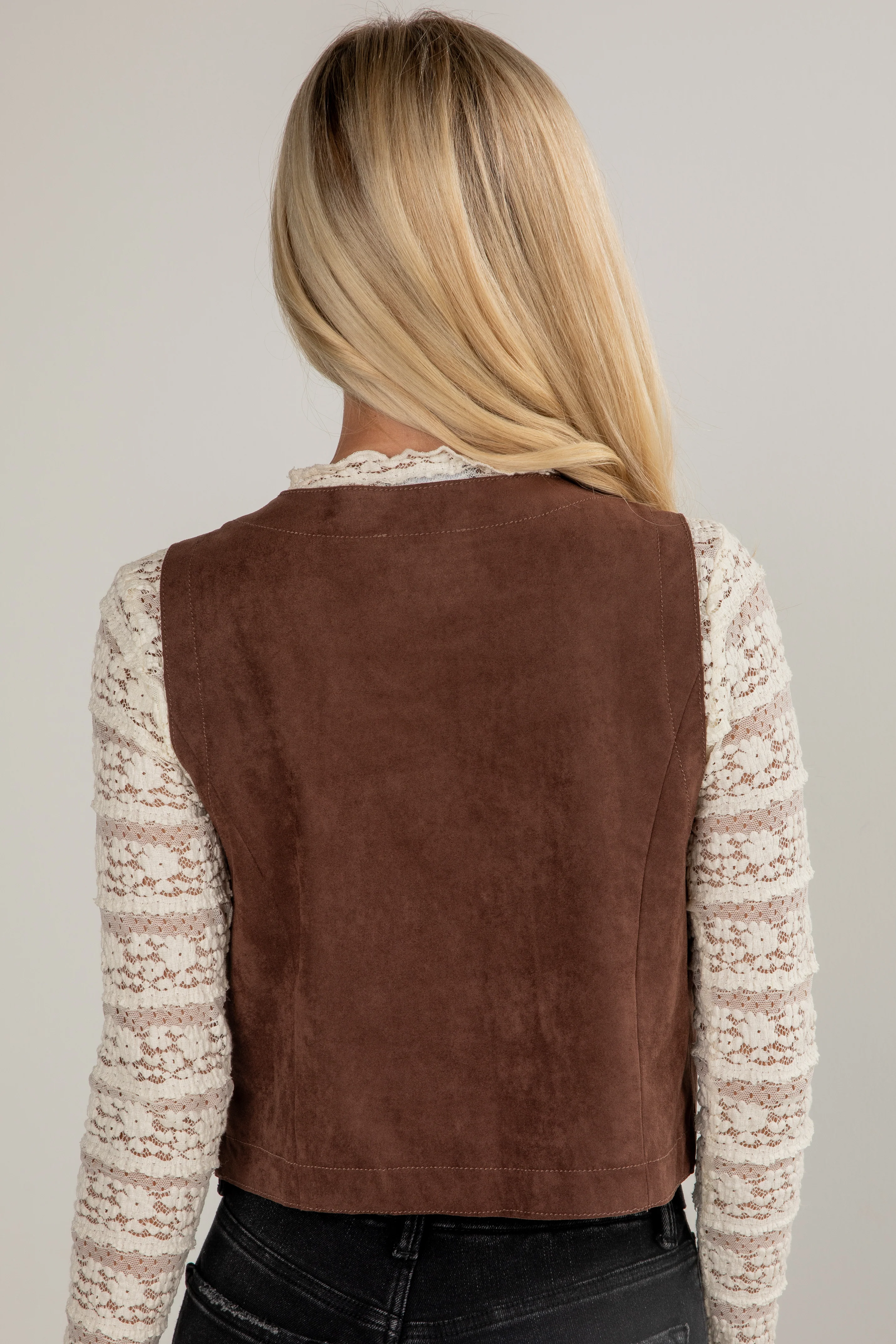 FINAL SALE - All You Know Brown Suede Vest
