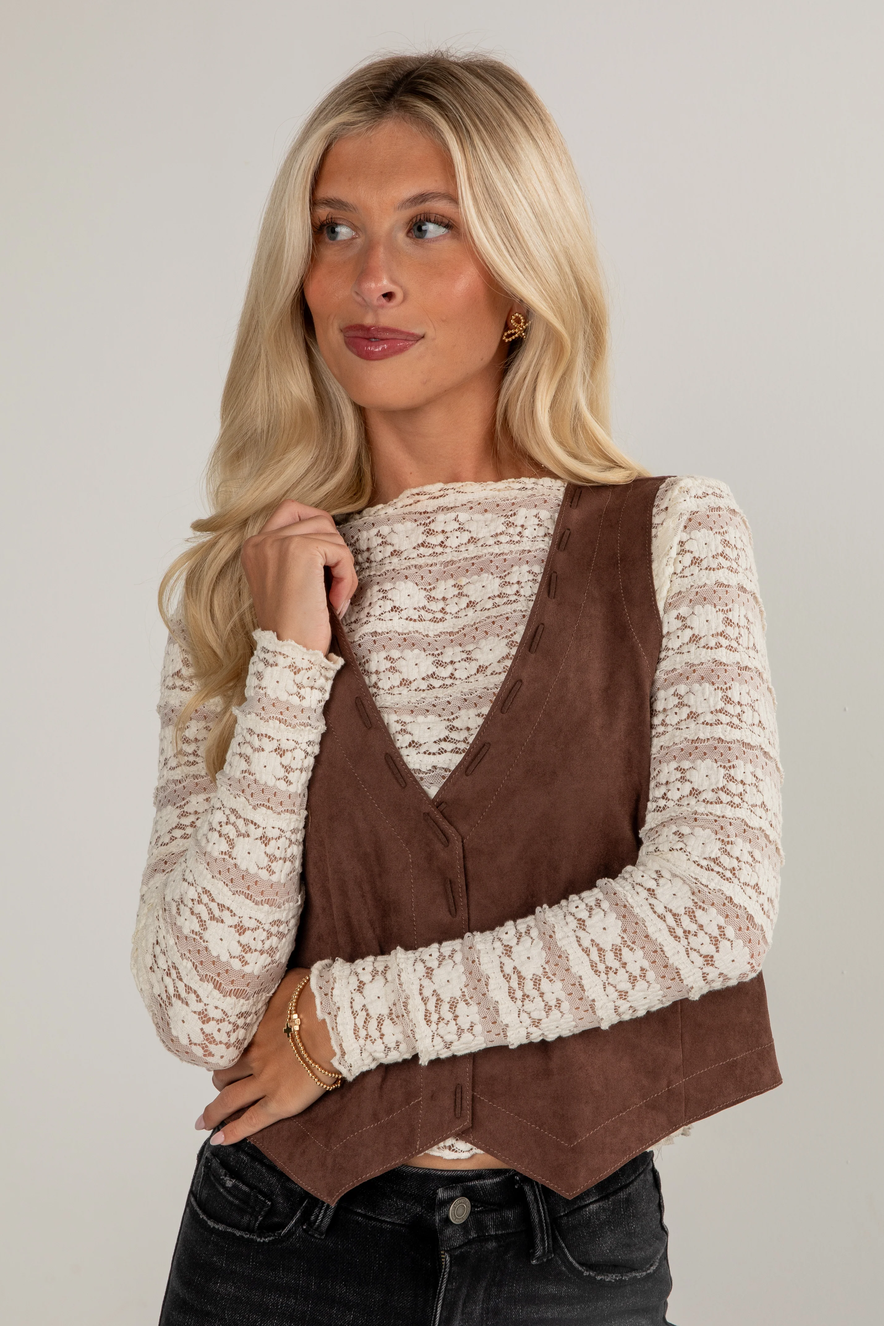 FINAL SALE - All You Know Brown Suede Vest