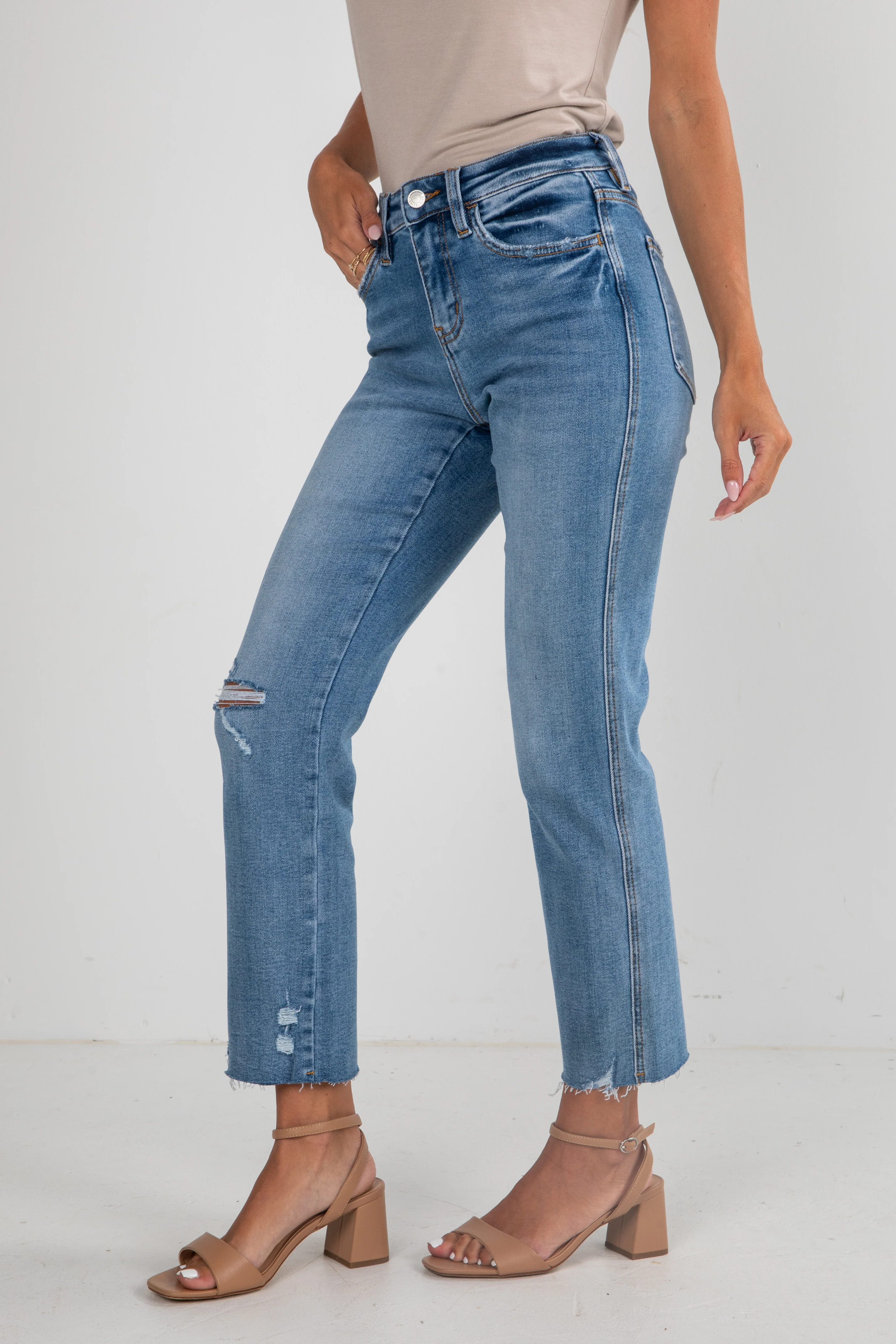 Amelia Medium Wash High-Rise Straight Leg Jeans 3 Amelia Medium Wash High-Rise Straight Leg Jeans