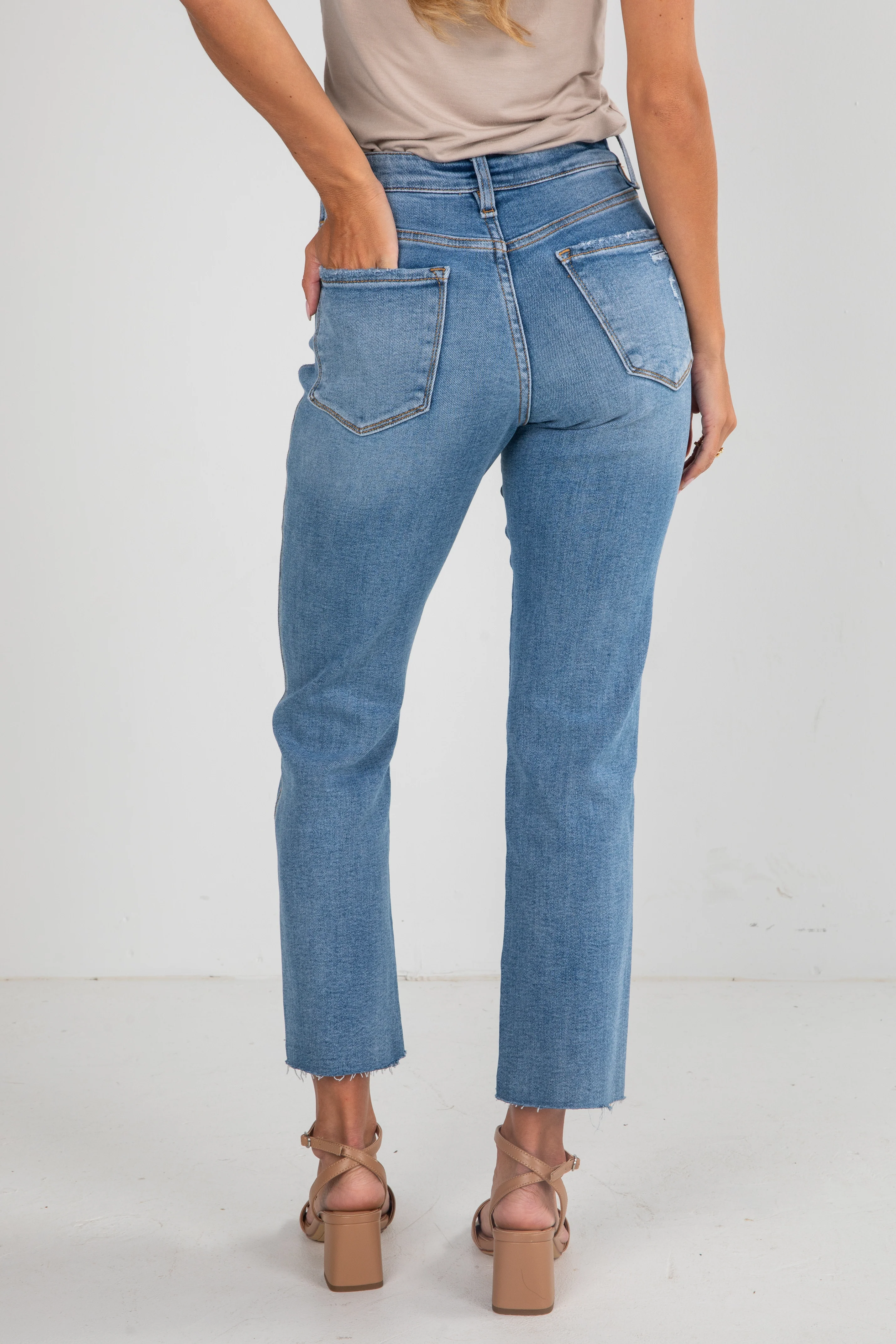 Amelia Medium Wash High-Rise Straight Leg Jeans 4 Amelia Medium Wash High-Rise Straight Leg Jeans