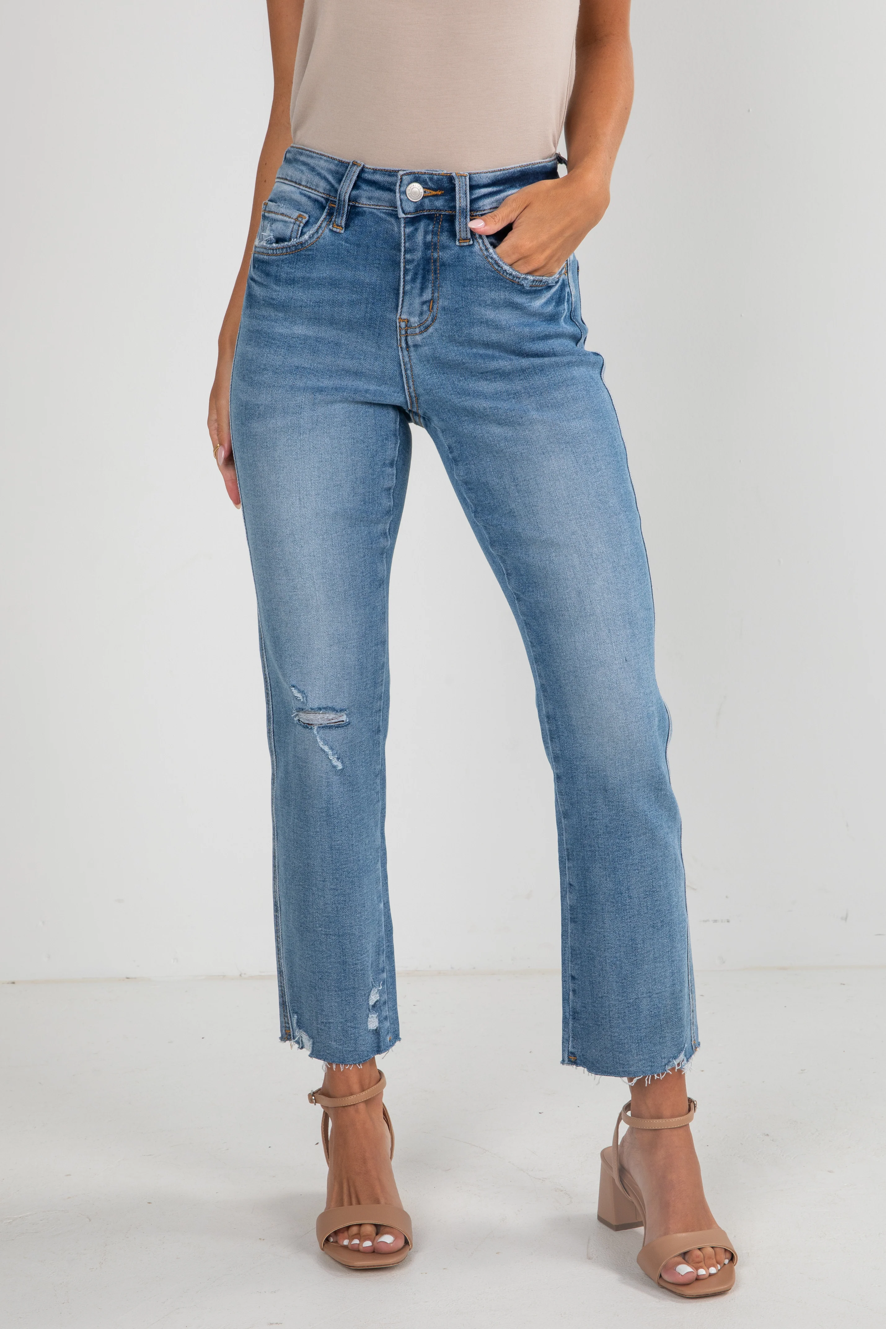 Amelia Medium Wash High-Rise Straight Leg Jeans 5 Amelia Medium Wash High-Rise Straight Leg Jeans