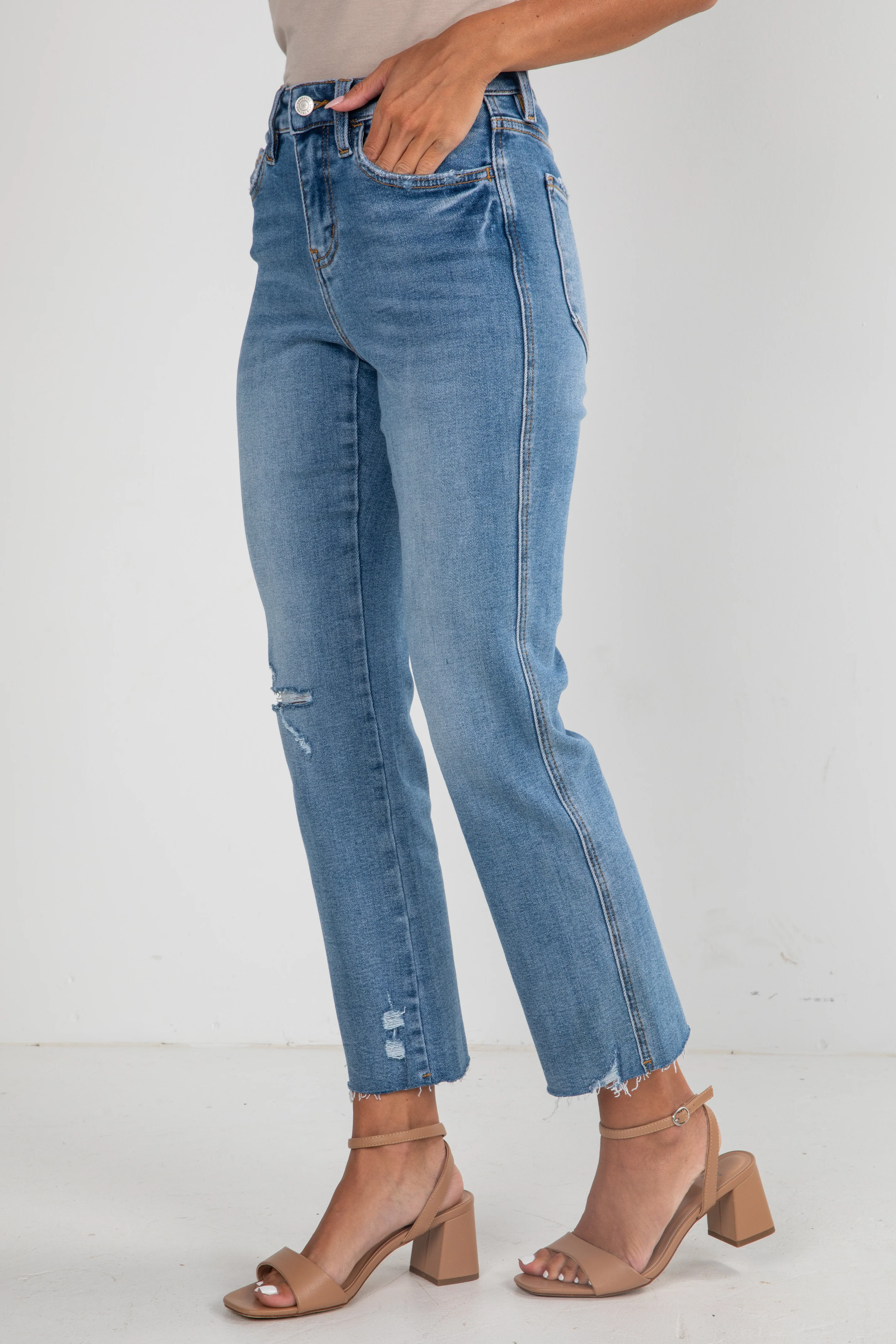 Amelia Medium Wash High-Rise Straight Leg Jeans 6 Amelia Medium Wash High-Rise Straight Leg Jeans