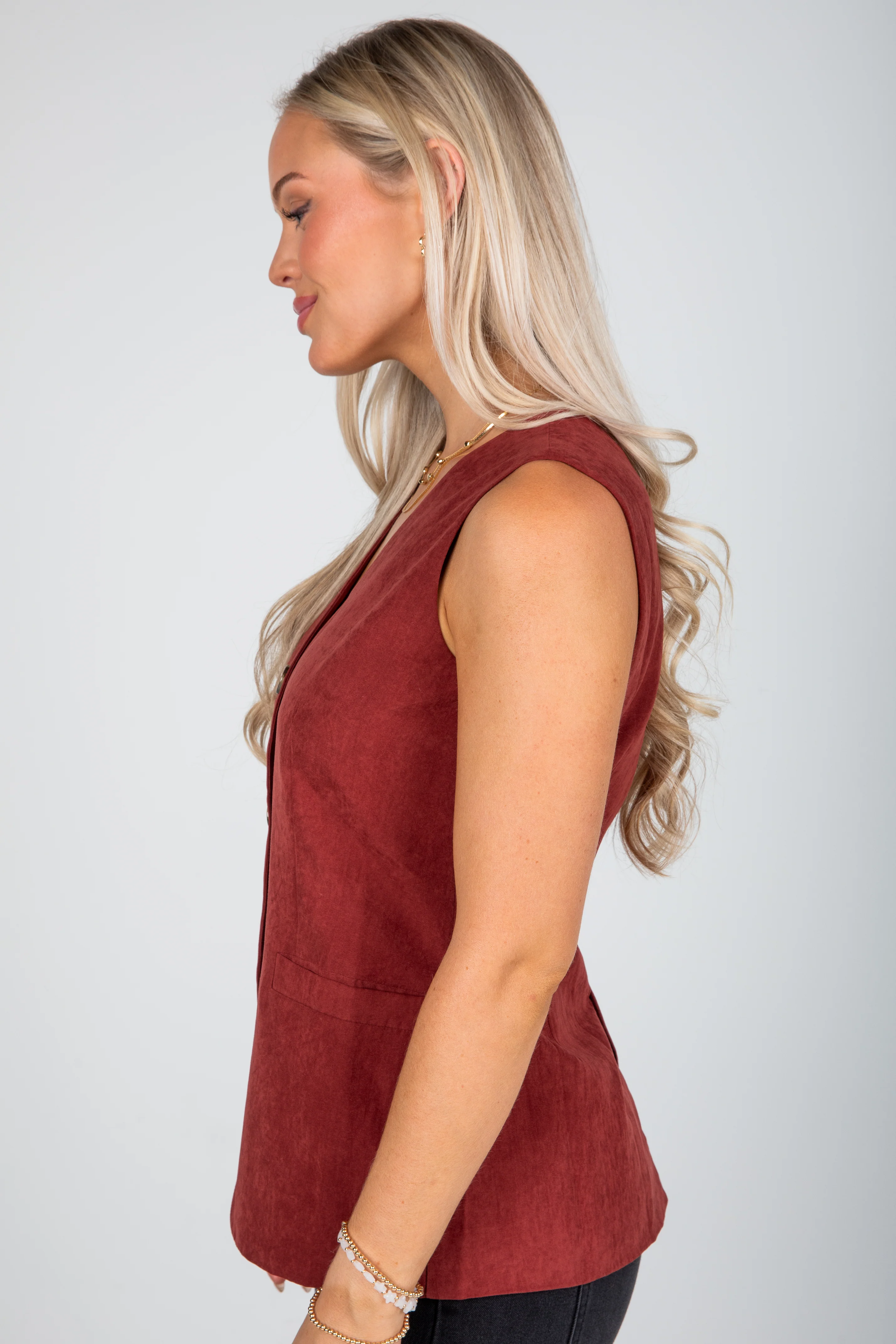 FINAL SALE - At This Time Rust Suede Vest 3 FINAL SALE - At This Time Rust Suede Vest