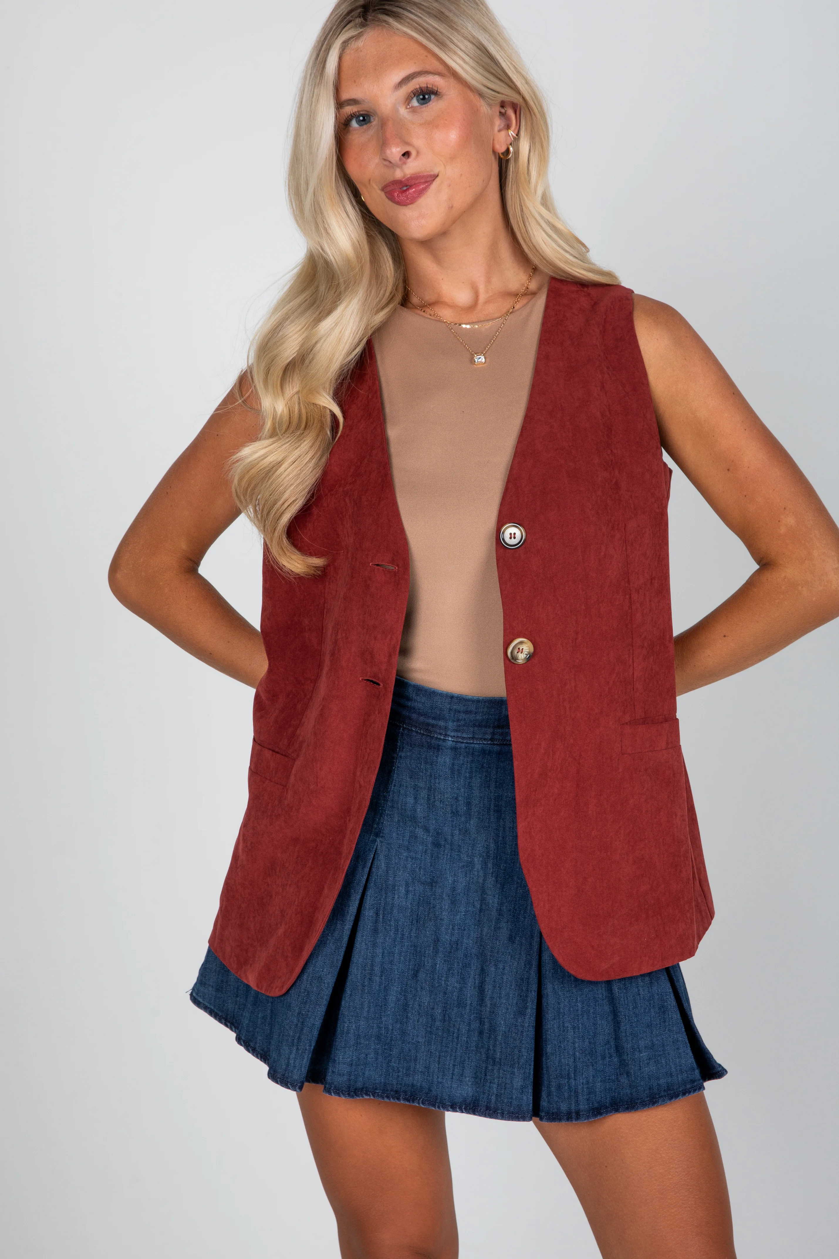 FINAL SALE - At This Time Rust Suede Vest 6 FINAL SALE - At This Time Rust Suede Vest