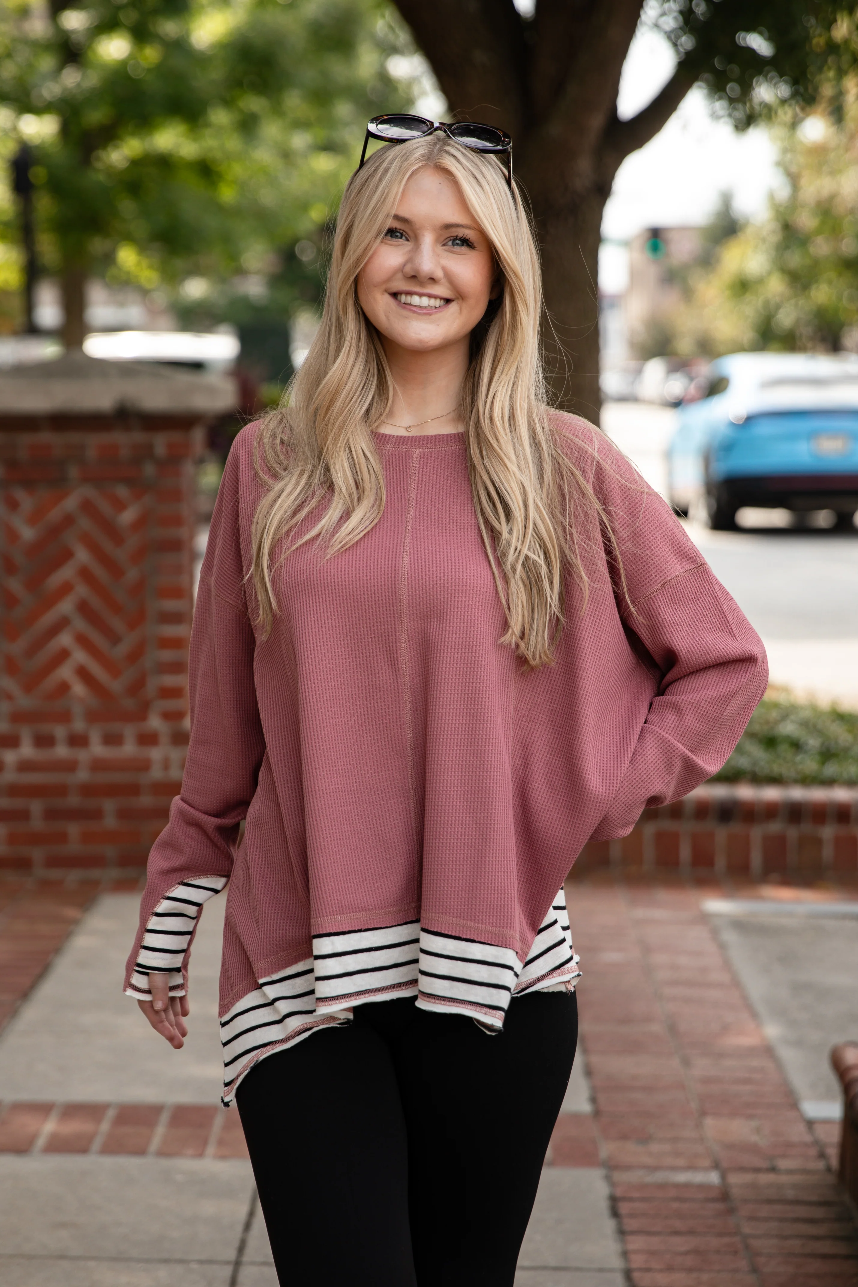 FINAL SALE - Beautifully Stated Mauve Waffle Knit Top 7 FINAL SALE - Beautifully Stated Mauve Waffle Knit Top