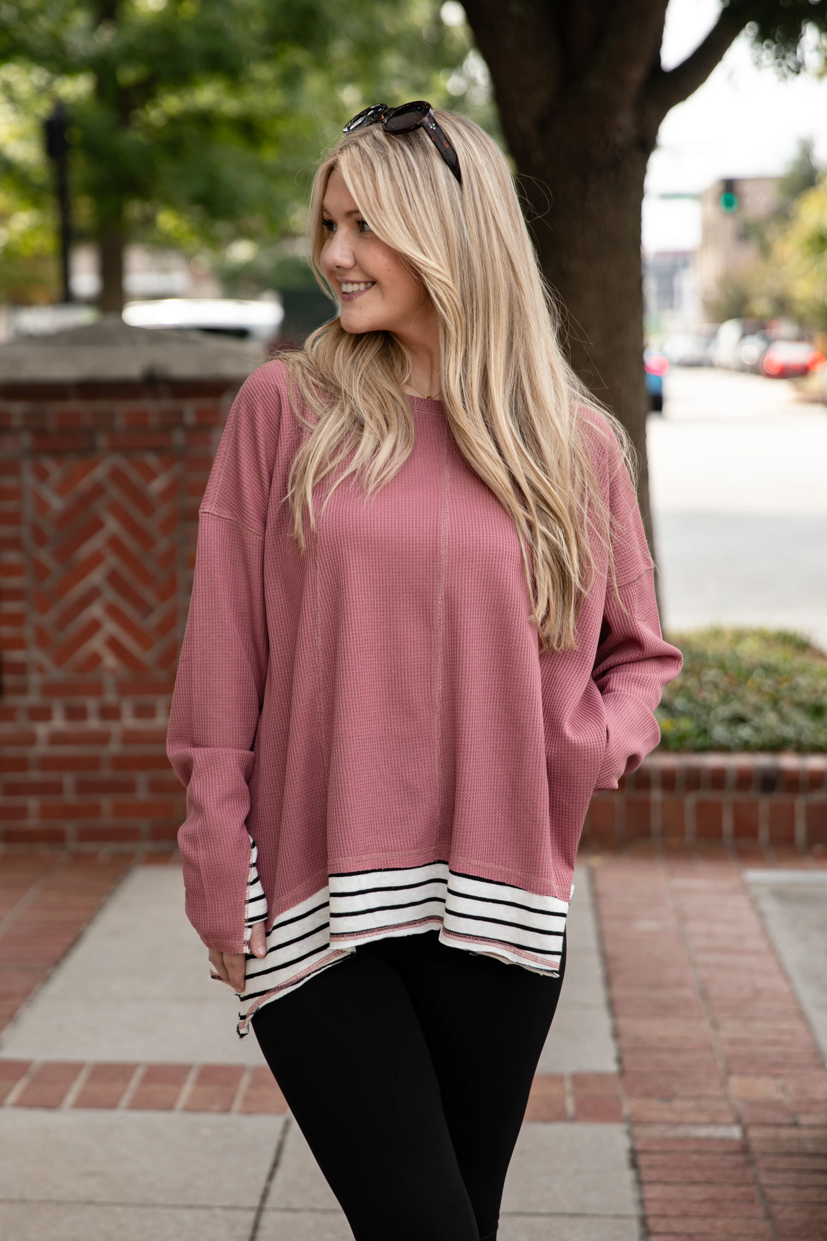 FINAL SALE - Beautifully Stated Mauve Waffle Knit Top 8 FINAL SALE - Beautifully Stated Mauve Waffle Knit Top