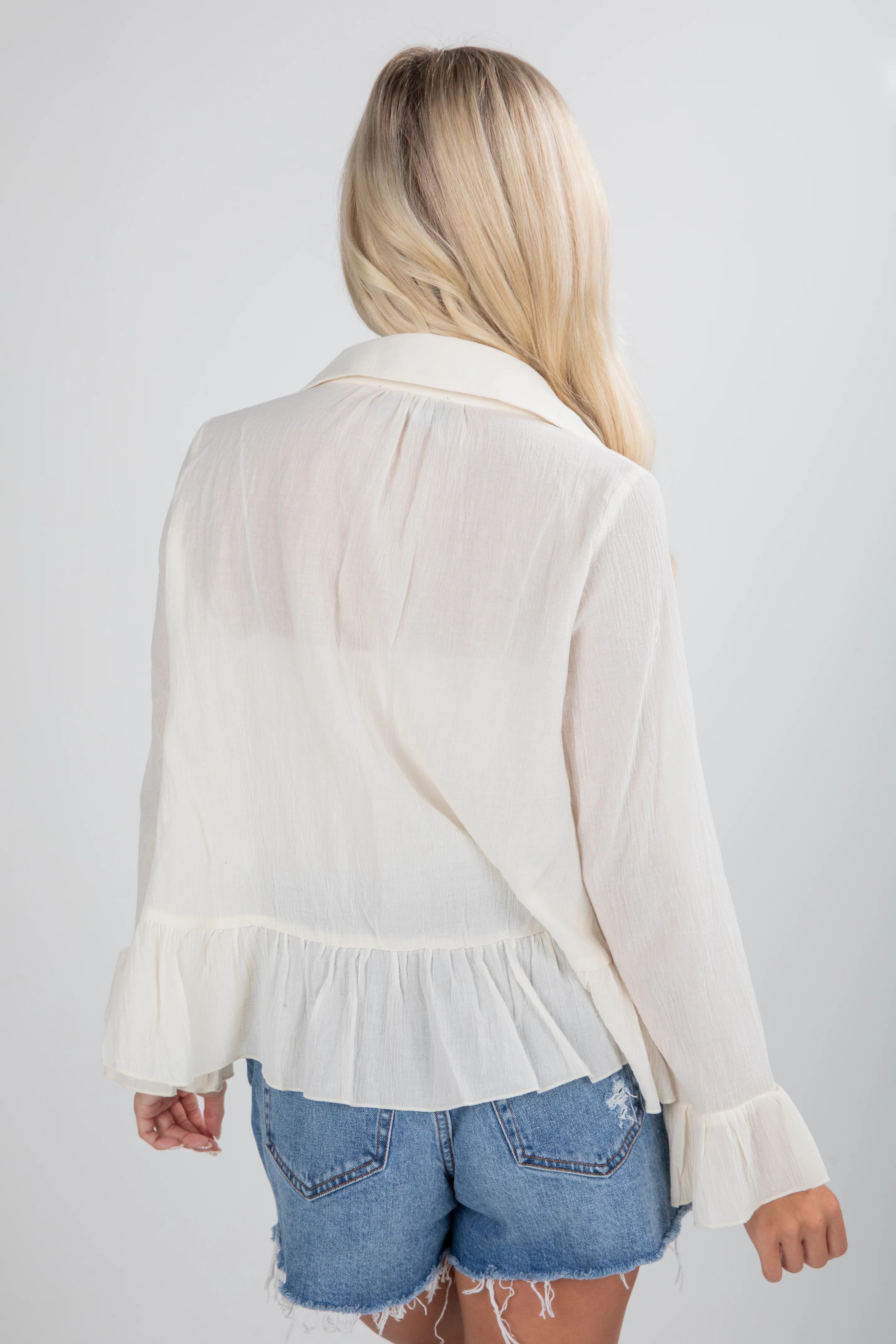 FINAL SALE - Do It Over Again Cream Tie Front Blouse 6 FINAL SALE - Do It Over Again Cream Tie Front Blouse
