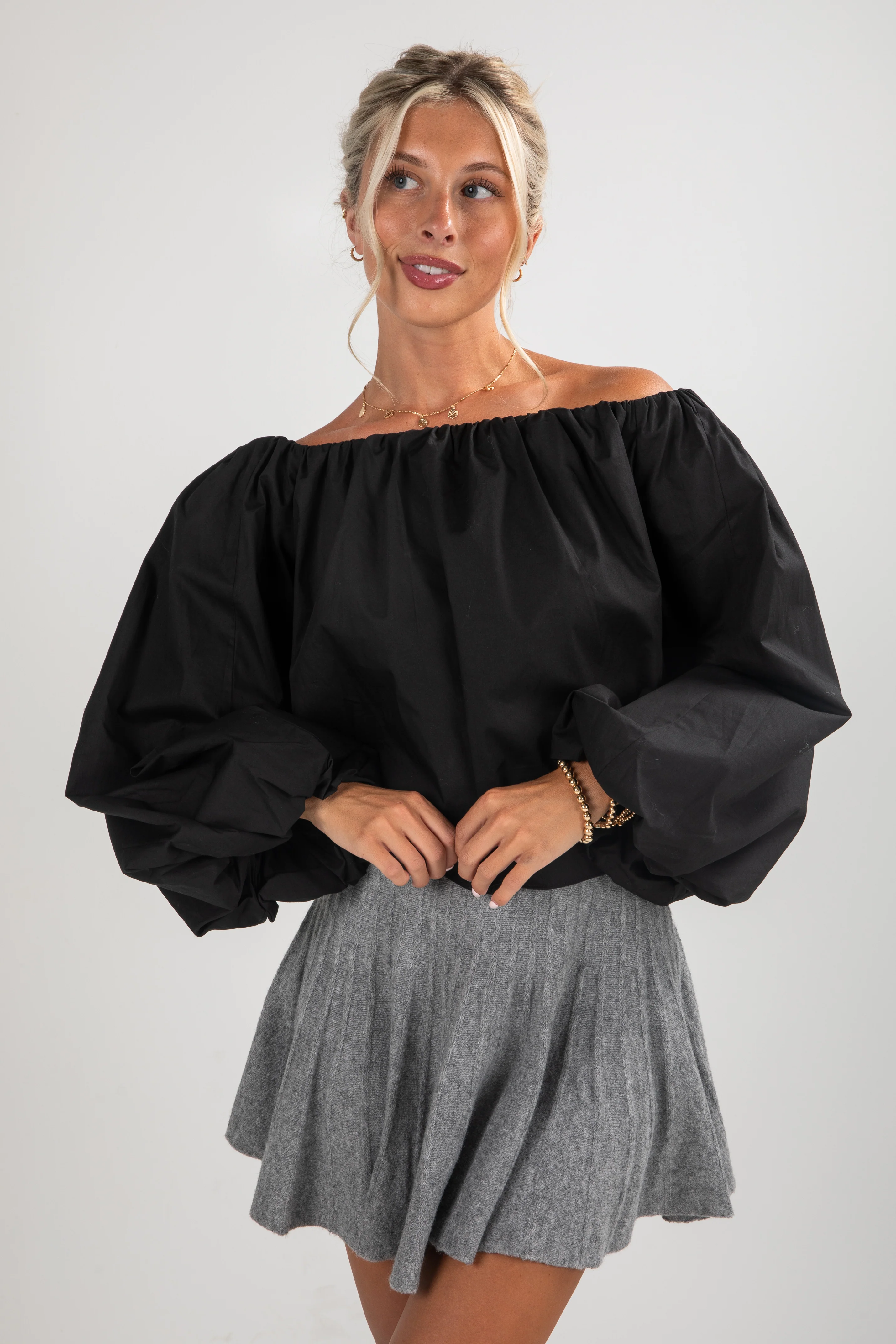 FINAL SALE - Come Along Off-The-Shoulder Blouse