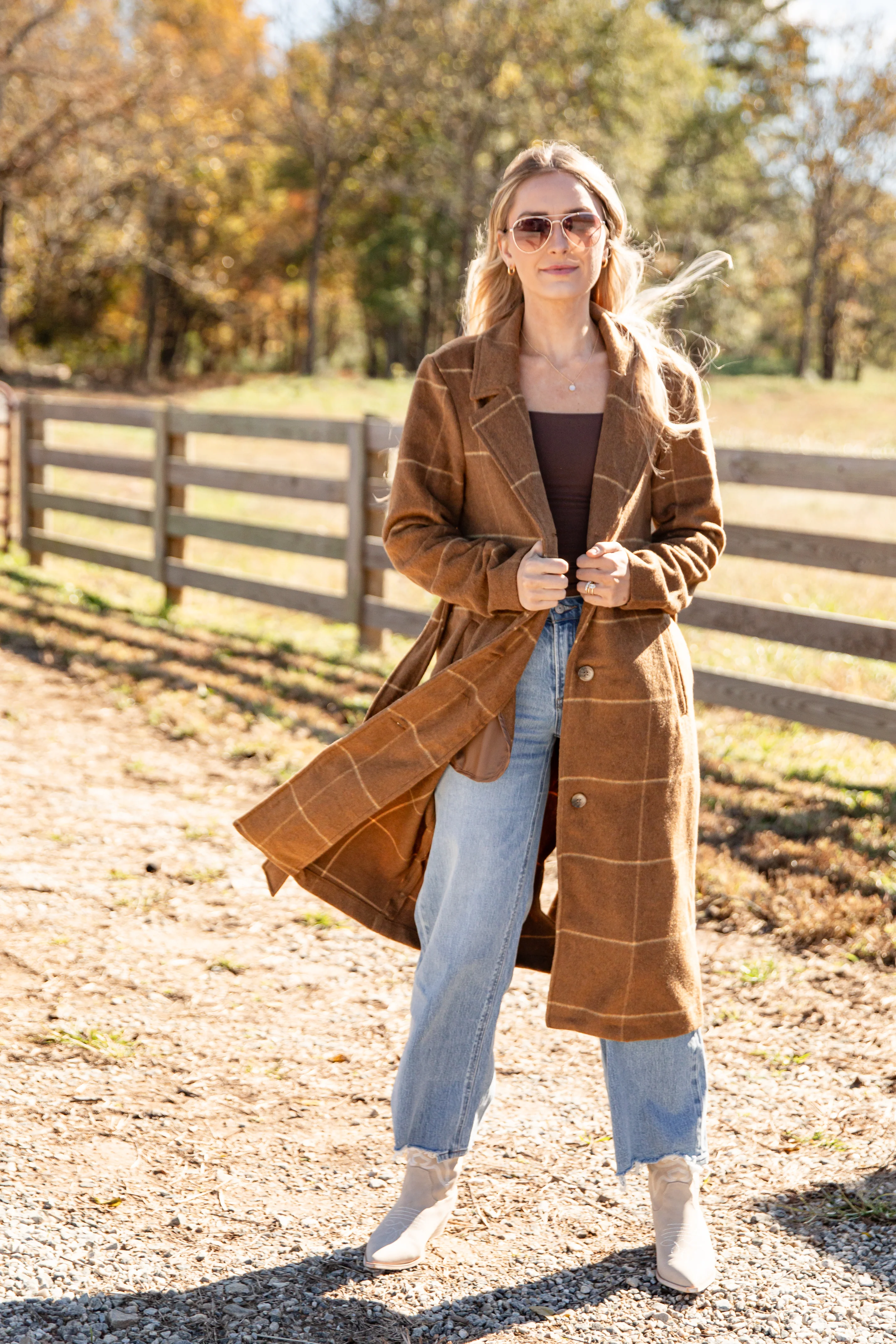 FINAL SALE - All Of The Lights Camel Plaid Trench Coat 8 FINAL SALE - All Of The Lights Camel Plaid Trench Coat