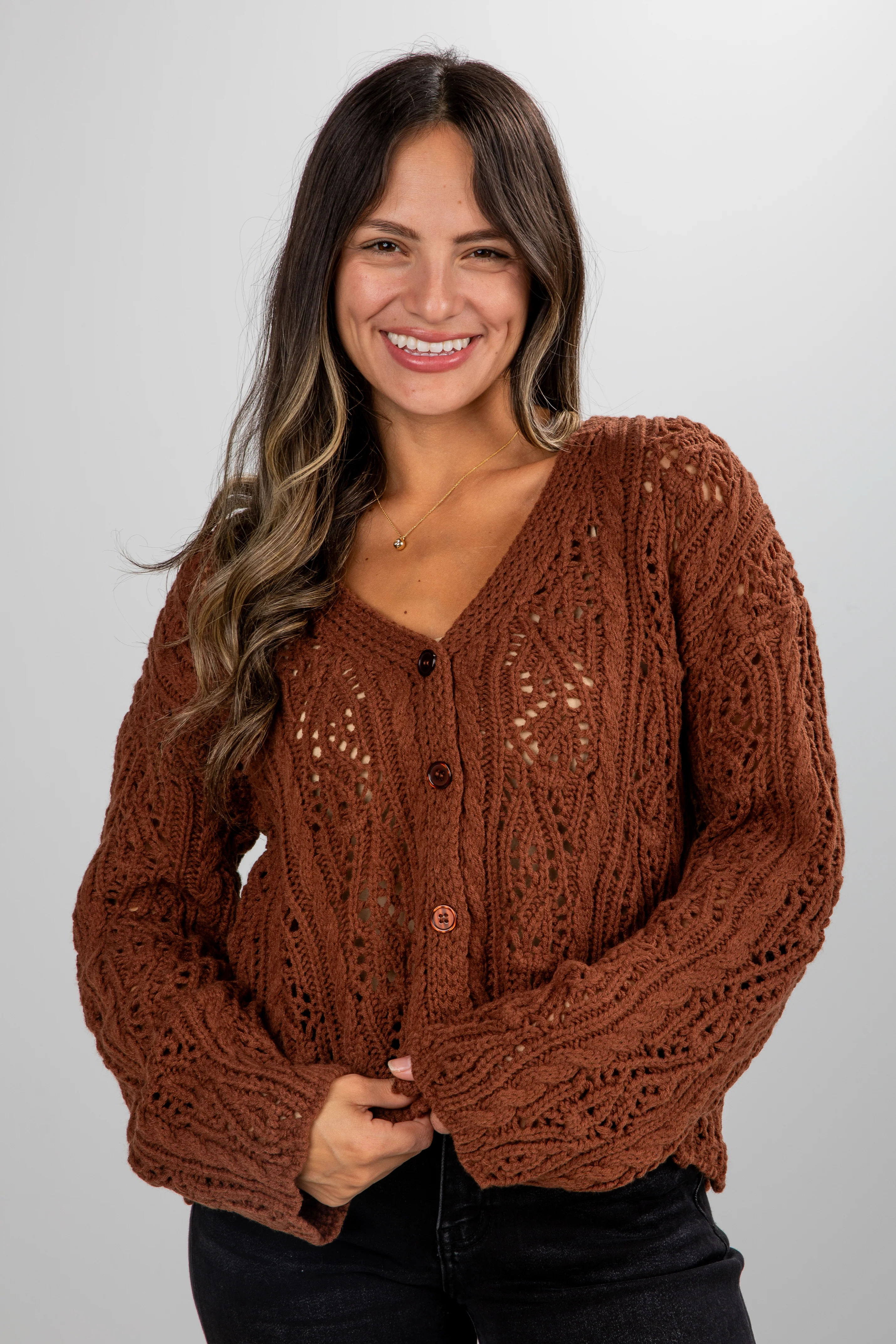 FINAL SALE - Truly Yours Brown Sweater Cardigan