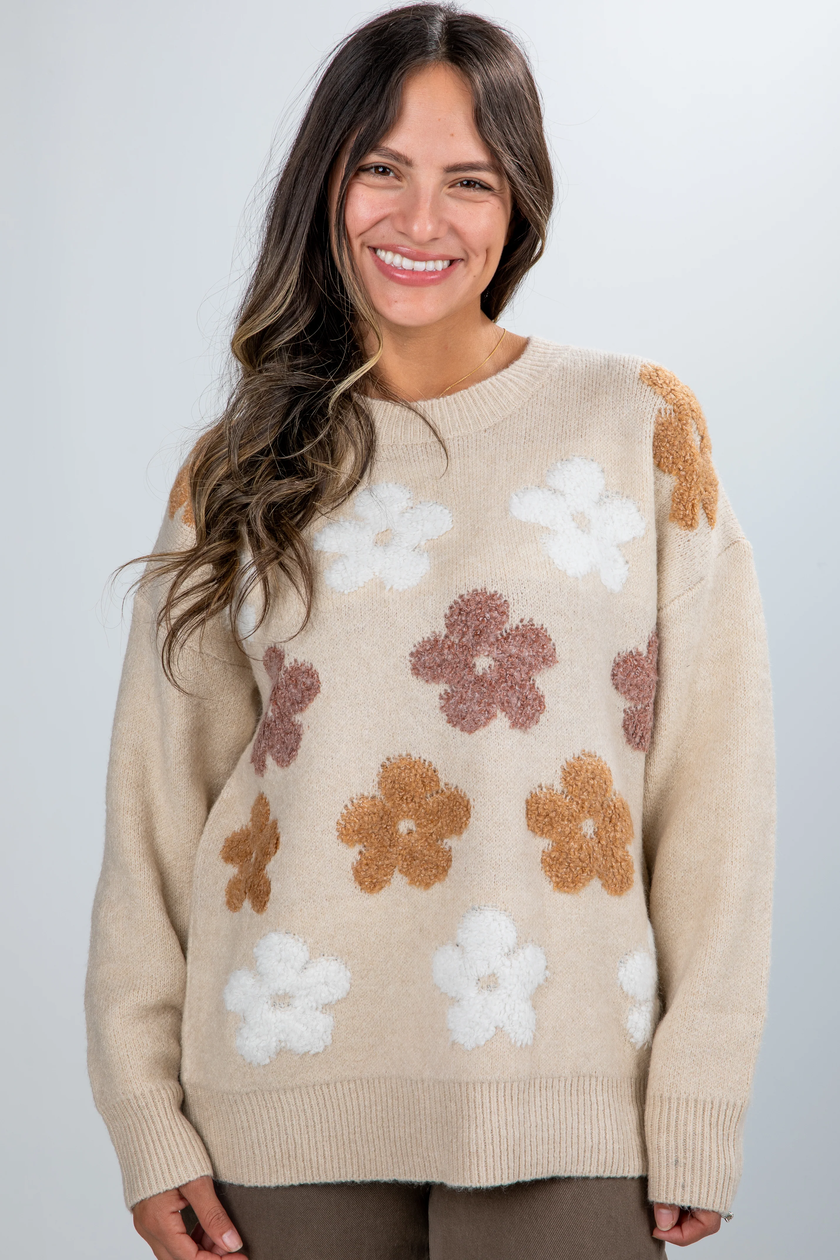 FINAL SALE - Look To Me Flower Sweater
