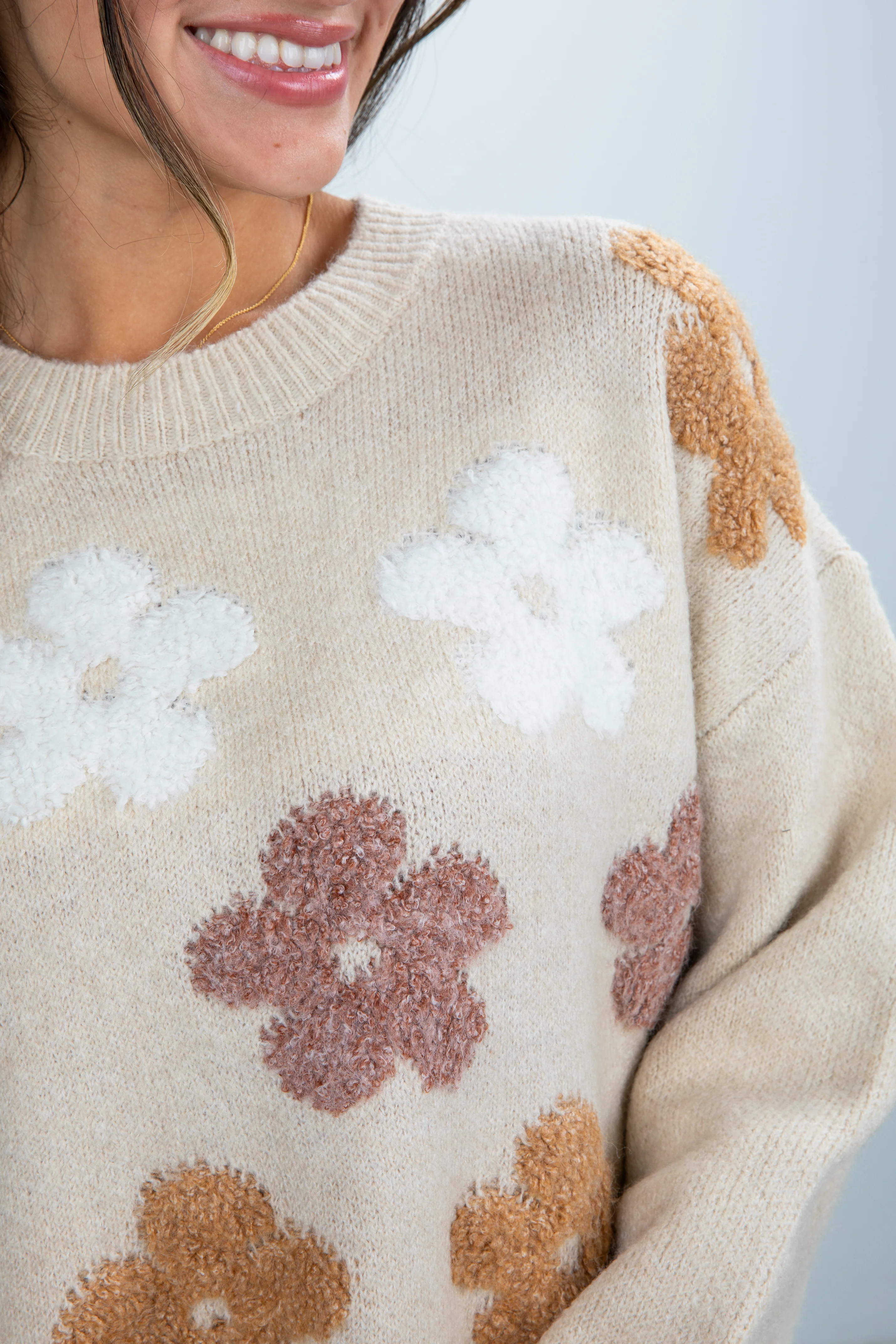 FINAL SALE - Look To Me Flower Sweater