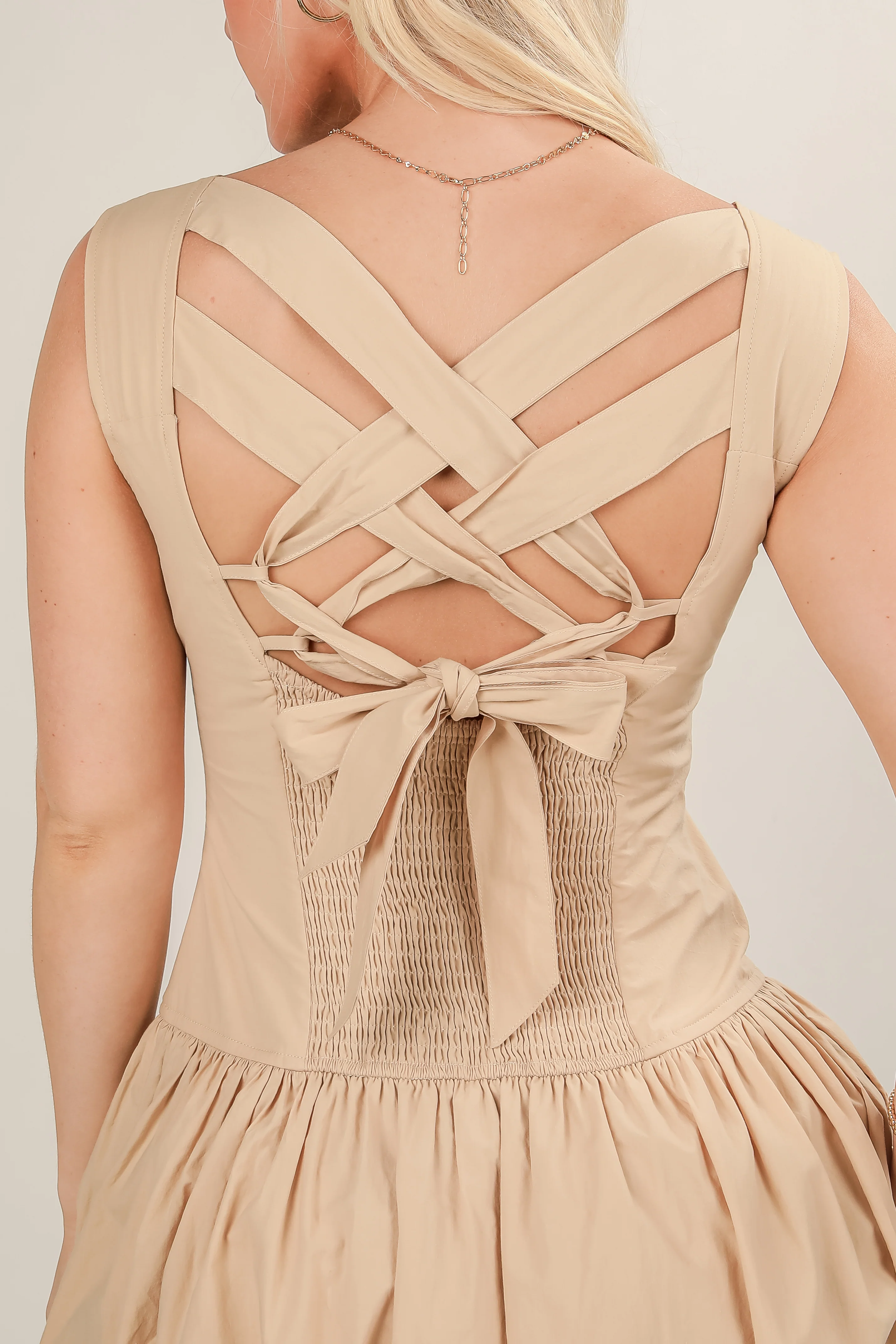 FINAL SALE - Make Your Mark Taupe Midi Dress