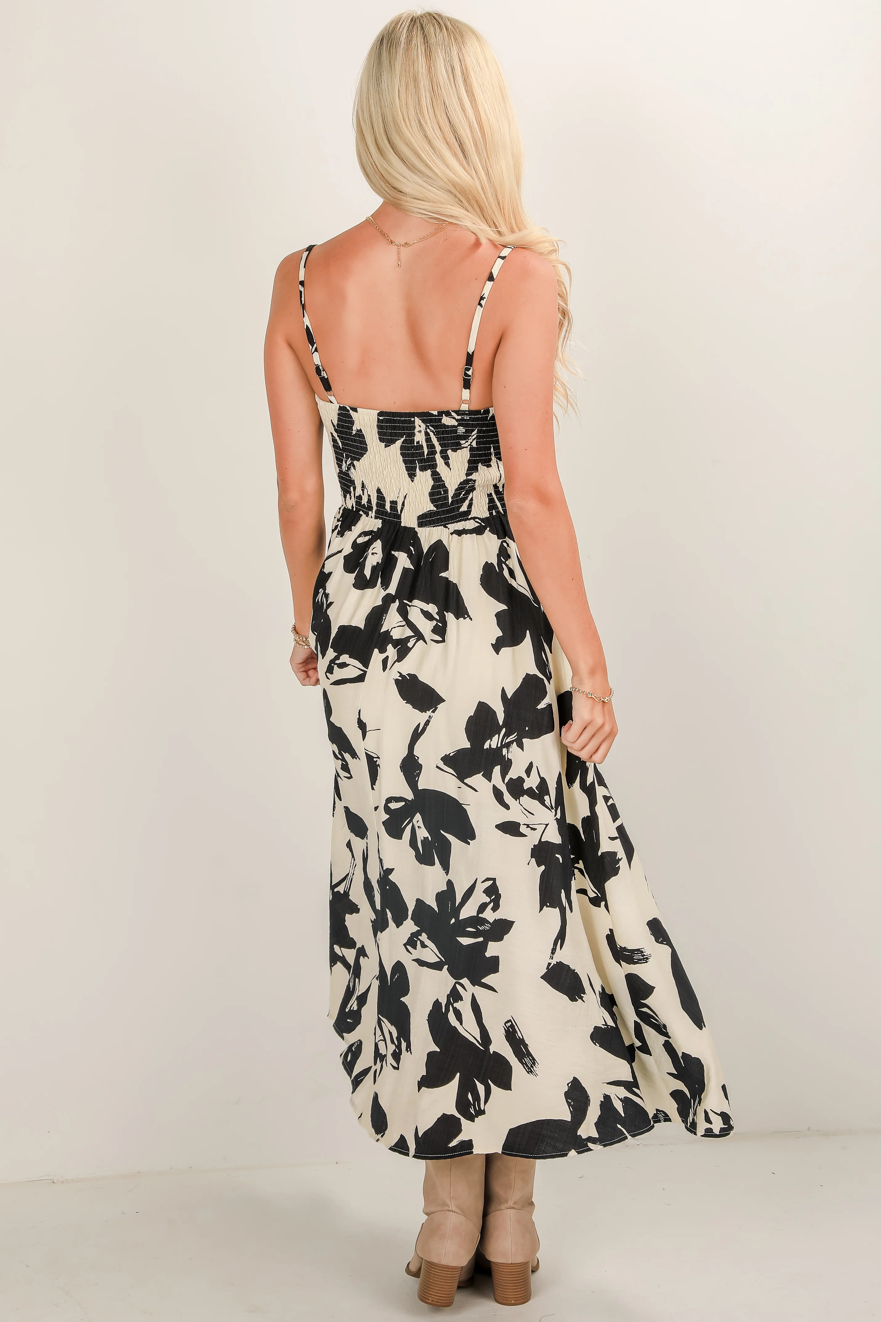 FINAL SALE - Big Dreams Cream Floral Maxi Dress