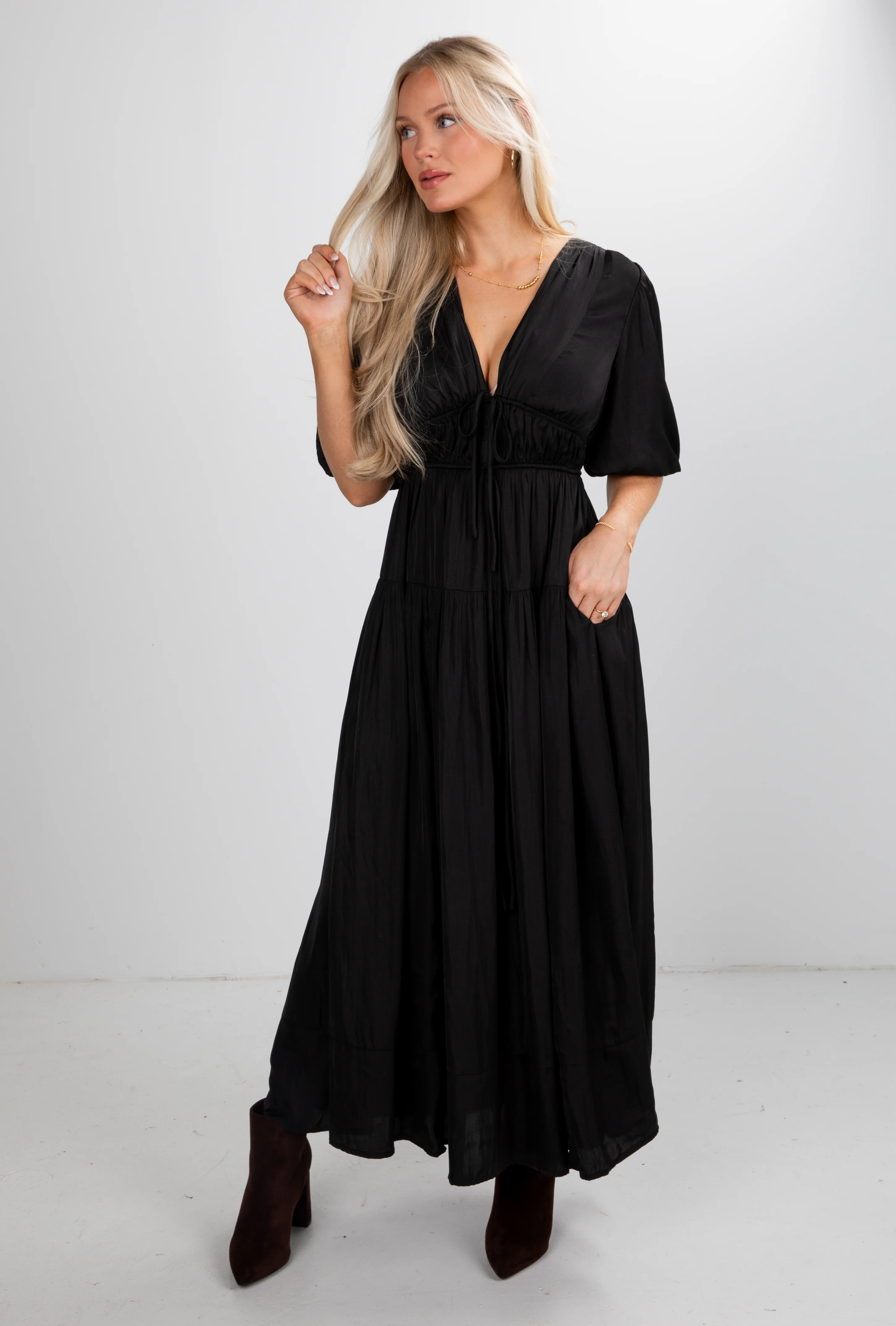 FINAL SALE - Live For Luxe Black Maxi Dress