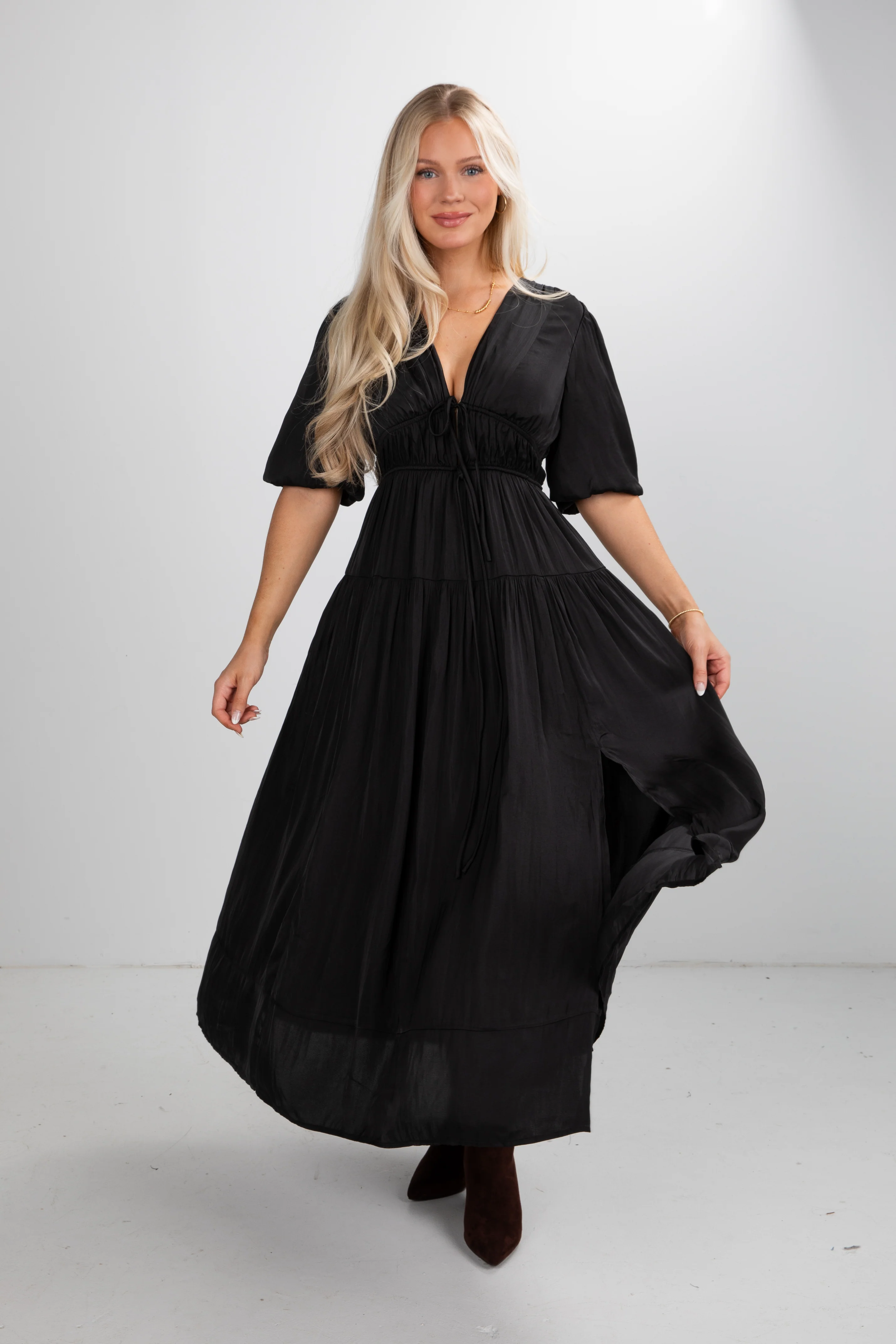 FINAL SALE - Live For Luxe Black Maxi Dress