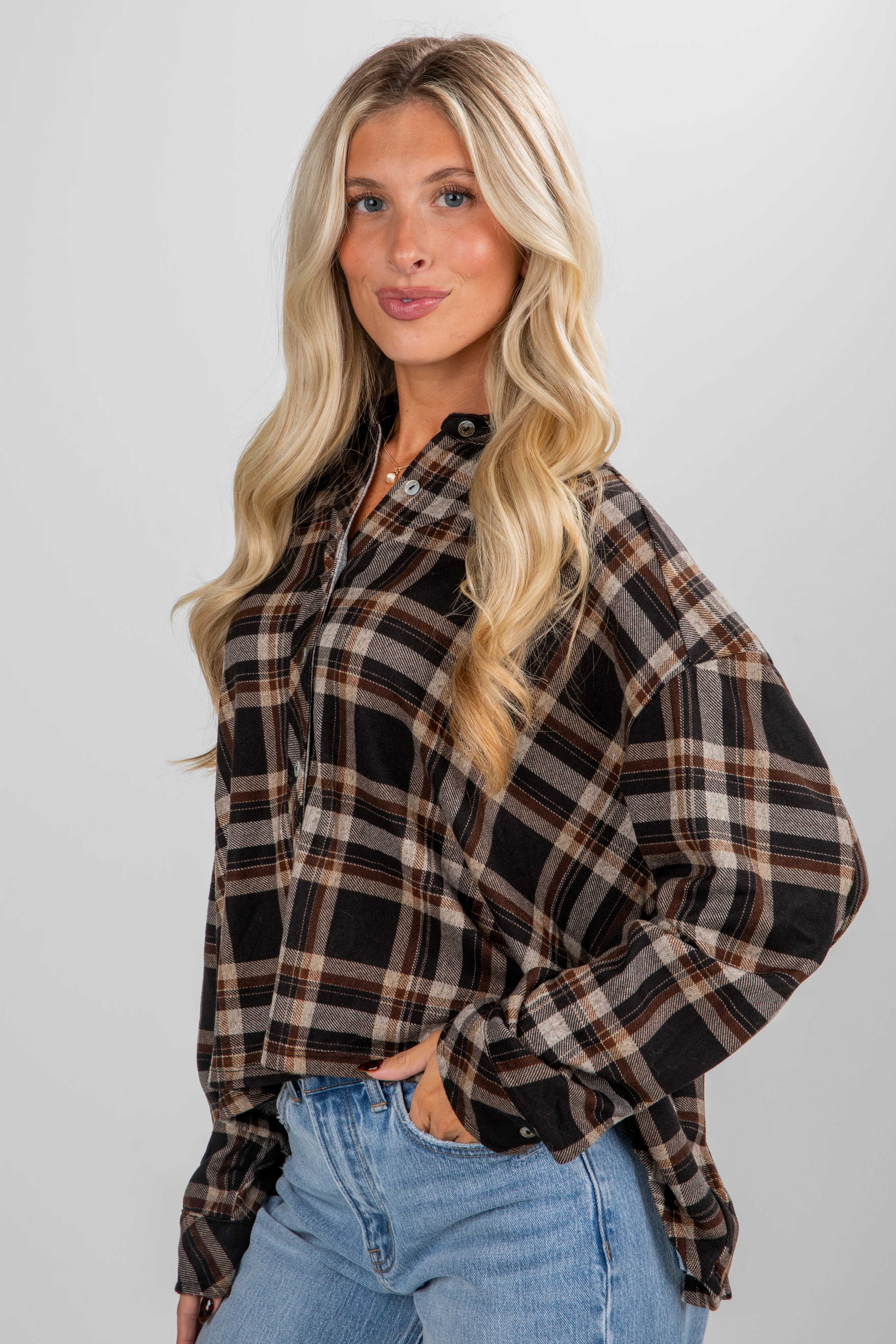 FINAL SALE - Changing Leaves Brown Plaid Flannel 6 FINAL SALE - Changing Leaves Brown Plaid Flannel