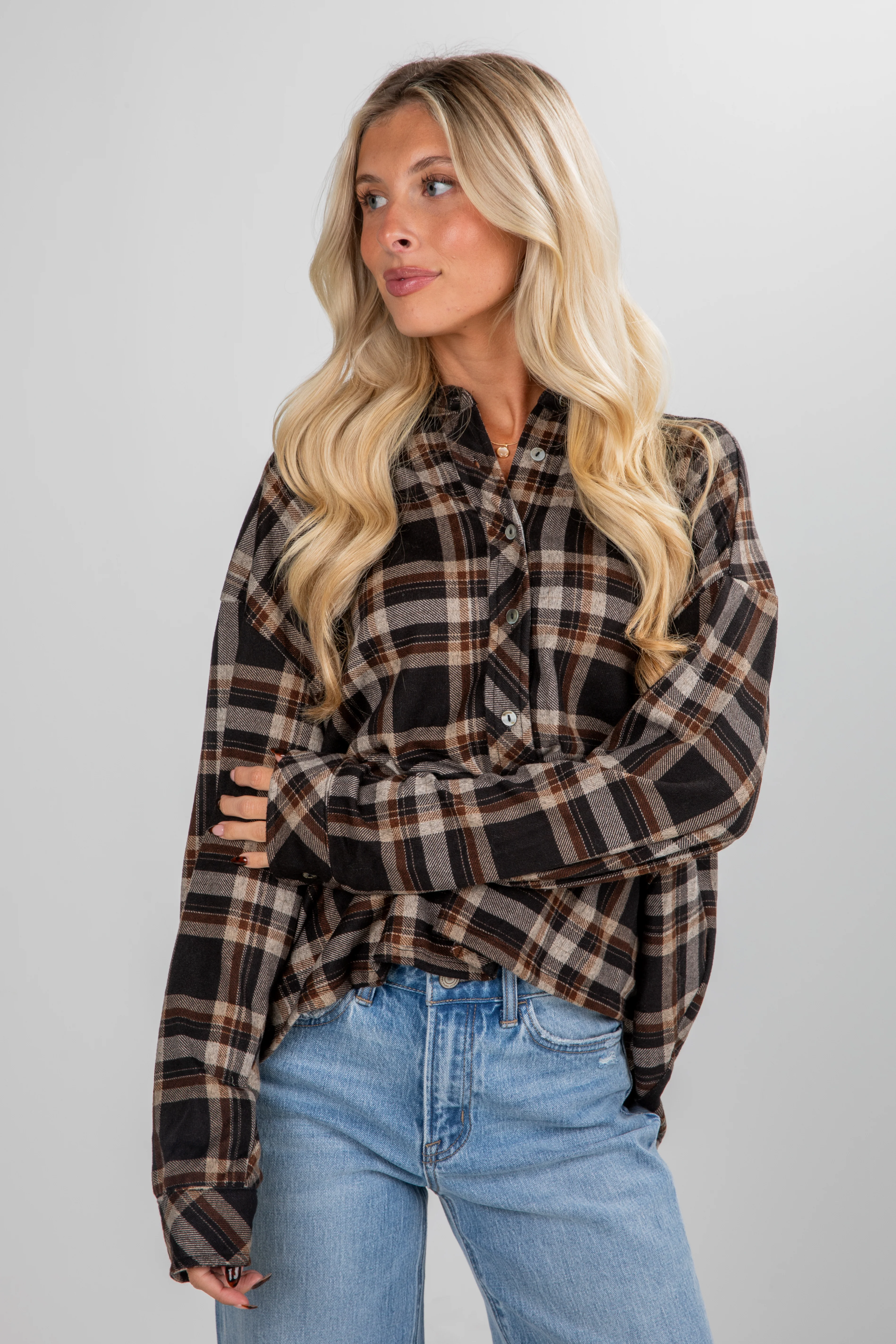 FINAL SALE - Changing Leaves Brown Plaid Flannel 7 FINAL SALE - Changing Leaves Brown Plaid Flannel