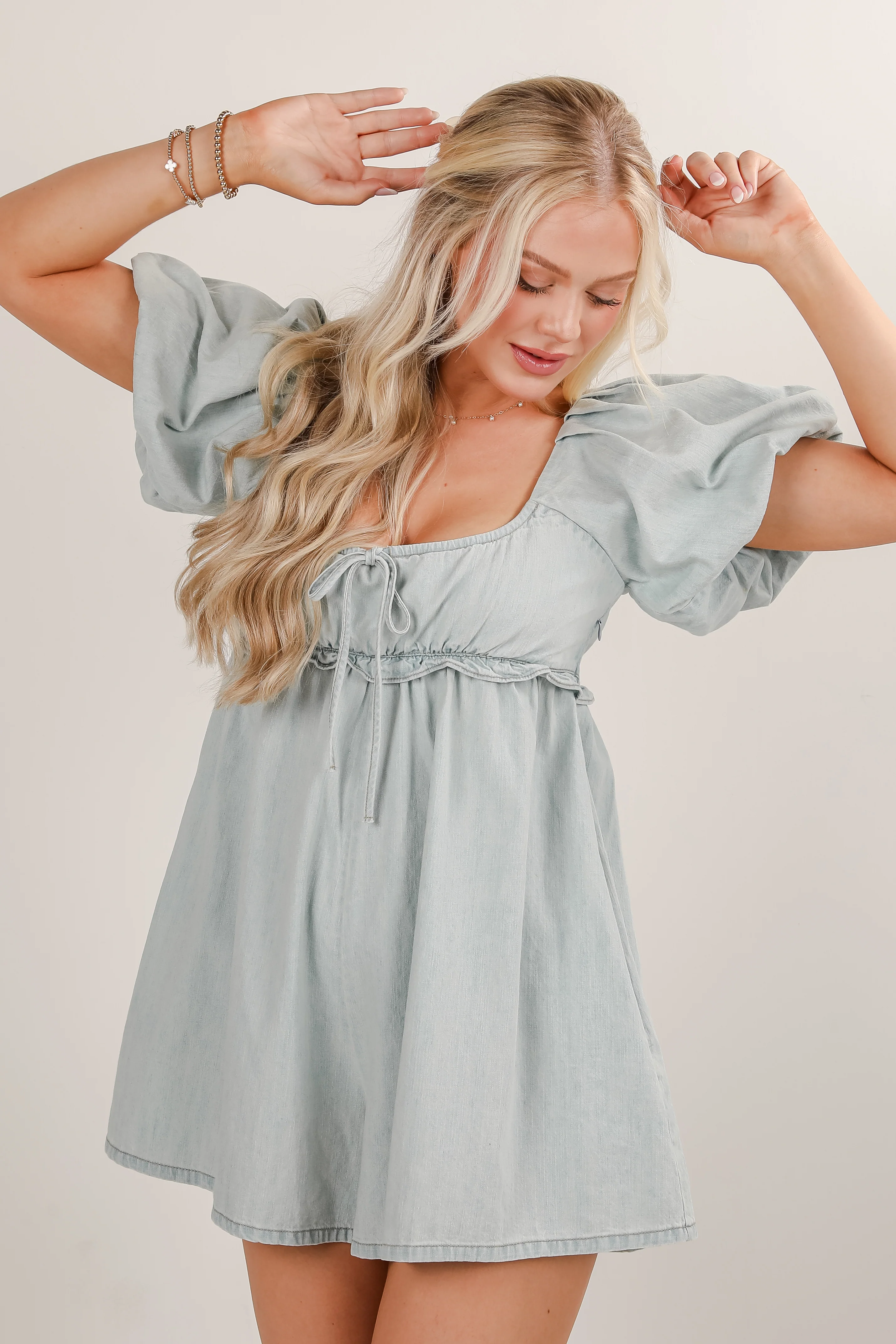 FINAL SALE - Be Yourself Light Wash Denim Romper