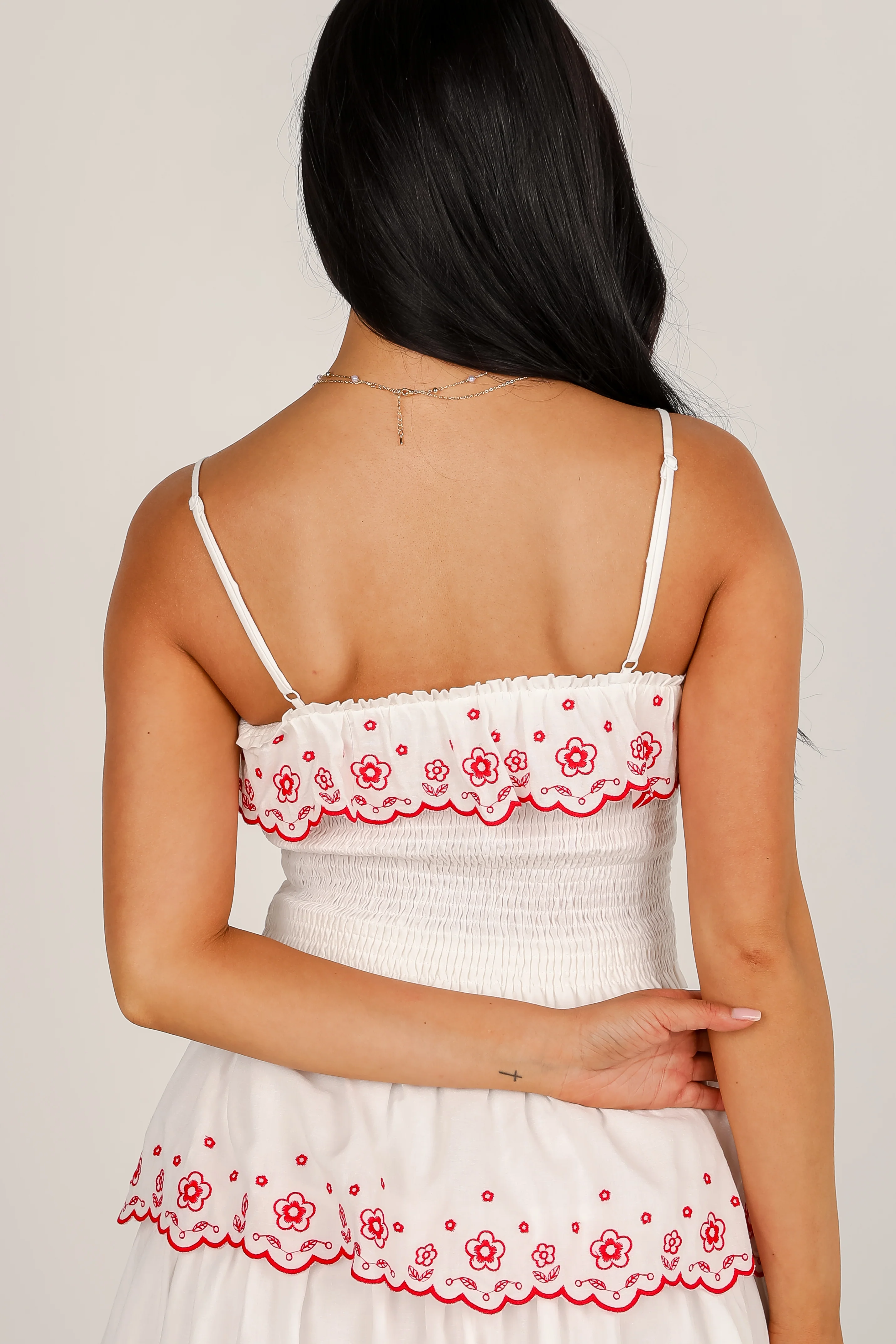 FINAL SALE - American Summer White Smocked Tank 6 FINAL SALE - American Summer White Smocked Tank