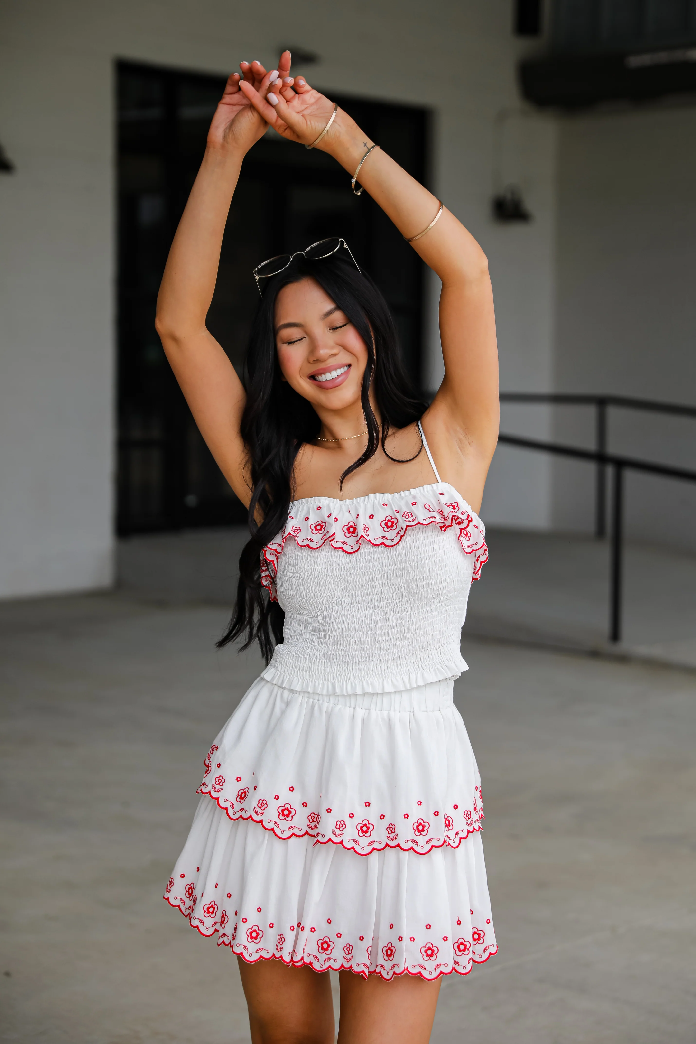 FINAL SALE - American Summer White Smocked Tank 8 FINAL SALE - American Summer White Smocked Tank