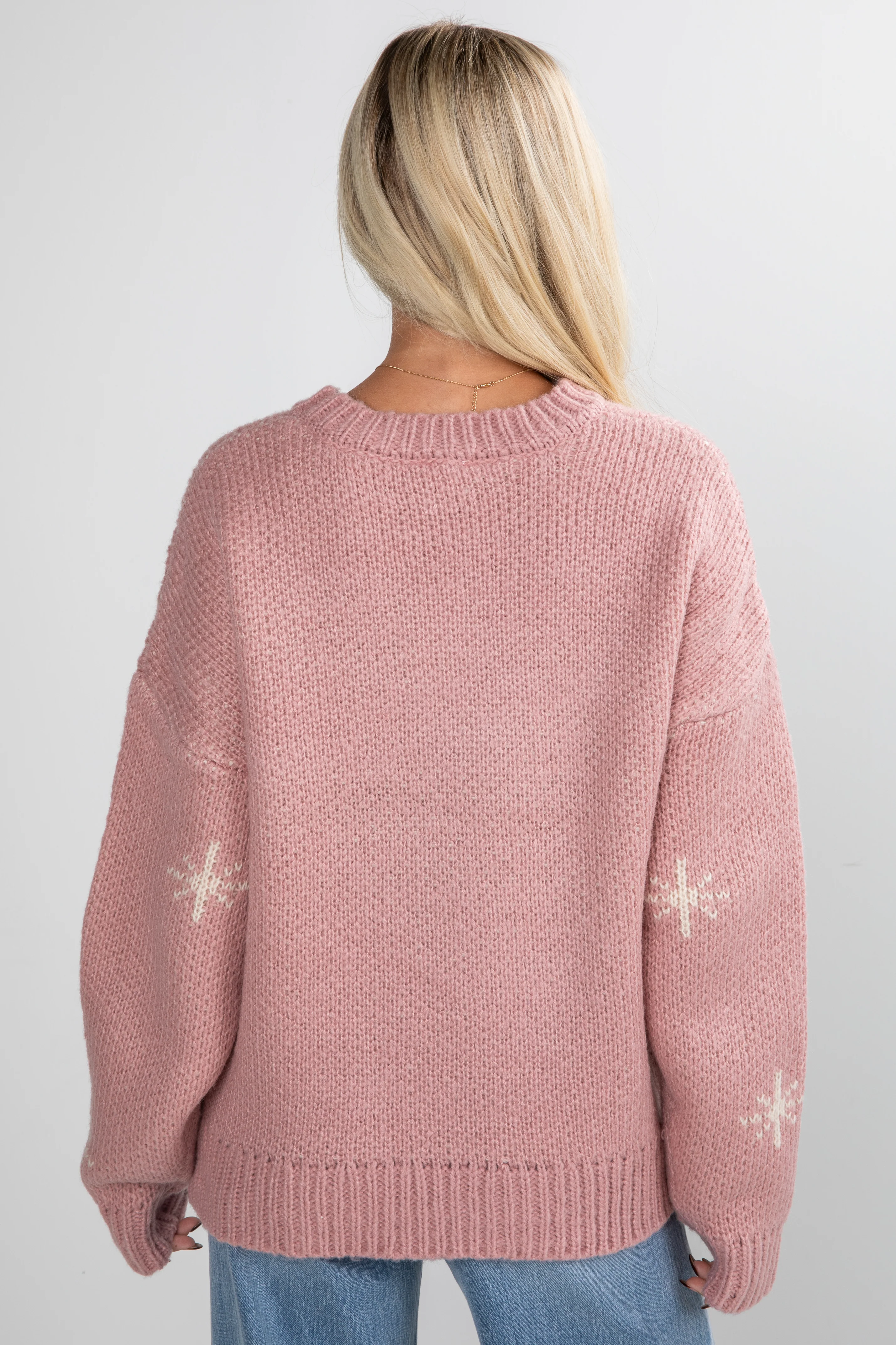 FINAL SALE - Picking Sides Blush Cowboy Boot Sweater