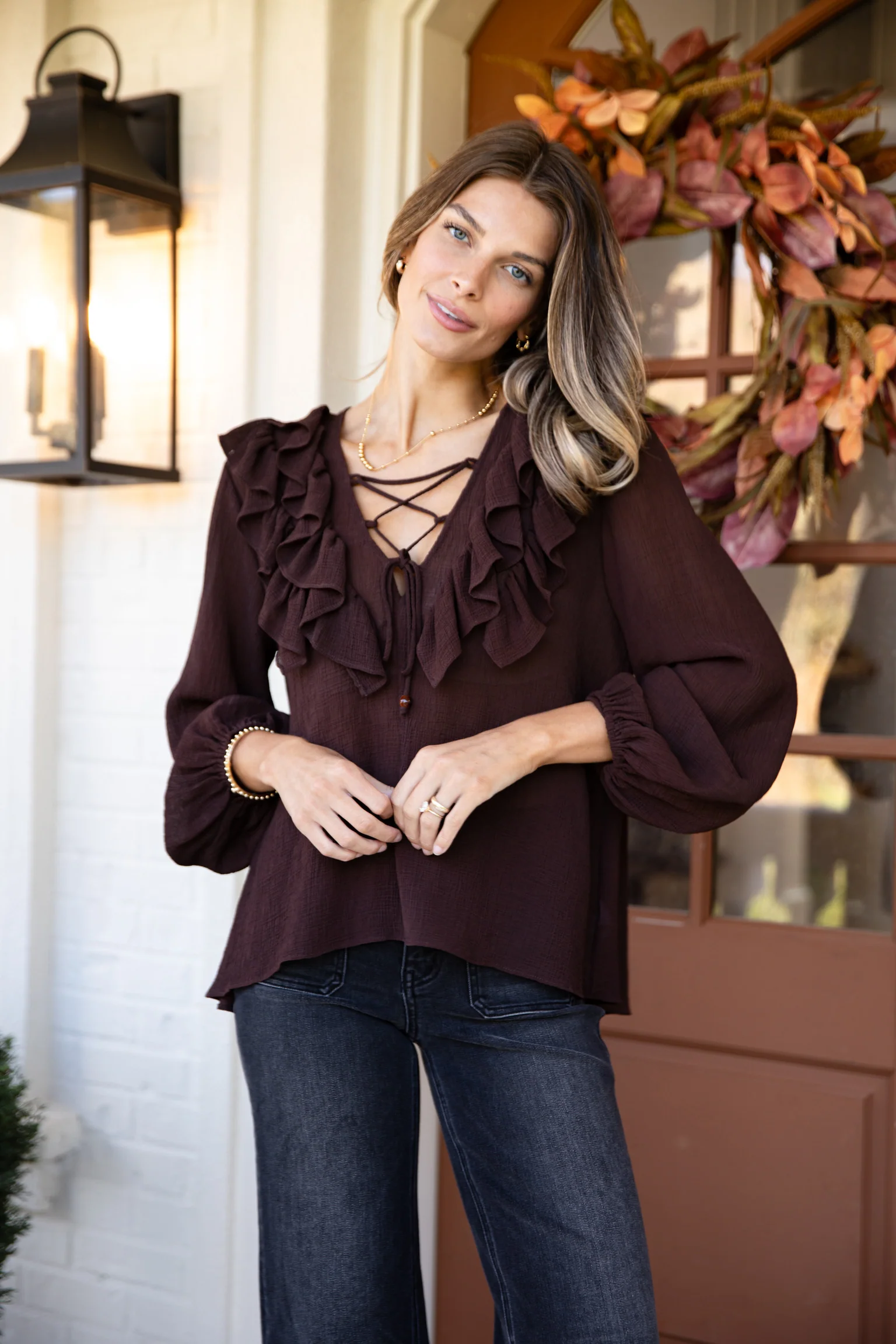 FINAL SALE - Jump At The Chance Brown Blouse 4 FINAL SALE - Jump At The Chance Brown Blouse